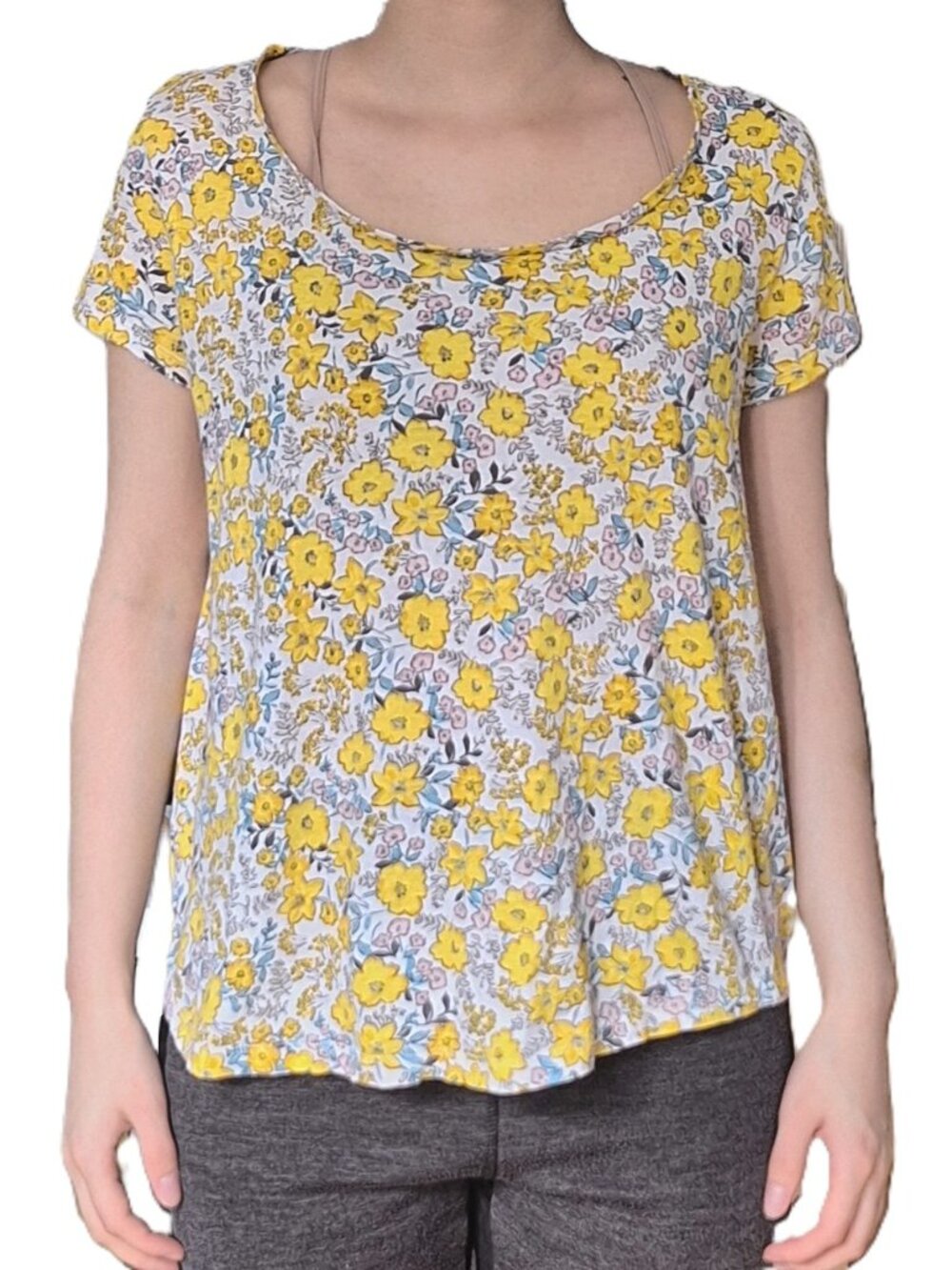 Workshop Republic Floral Scoop Neck T Shirt